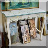 F52. Painted table with drawer. 30”h x 36”w x 16”d